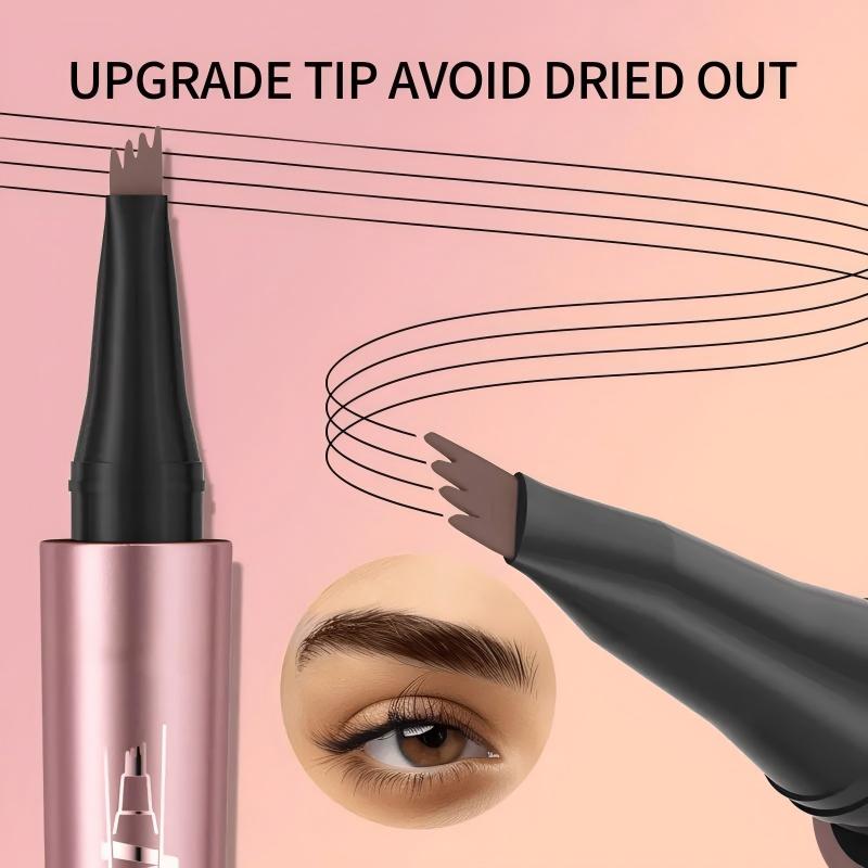 4-Tip Microblade Brow Pen - Waterproof Liquid Eyebrow Pencil for Natural Hair-Like Strokes